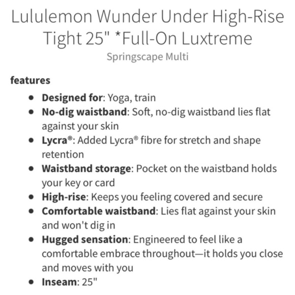 Lululemon Wunder Under High Rise Leggings - Picture 3 of 11